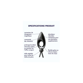 Cockring vibrant USB silicone réglable Sniper Satisfyer 